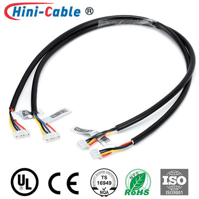 Black PVC Jacket 2.0mm 4Pin To 2.0mm 6Pin Power Supply Cable