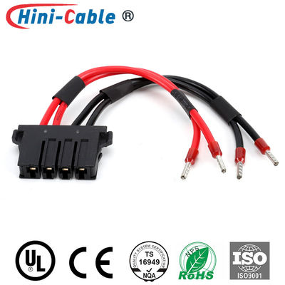 TE1-1747276-4 4Pin to Tubular 4pcs Terminals 1015 18AWG Red Black Power Connecting Wire