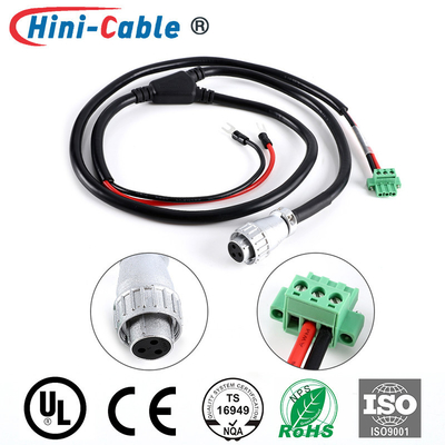 IATF16949 5.08mm UL1015 12AWG 3 Pin Wiring Harness Length 1200mm