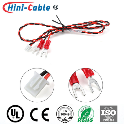 2 Pin 22AWG Medical Wire Cable Flange Spade Terminal To 2.5mm