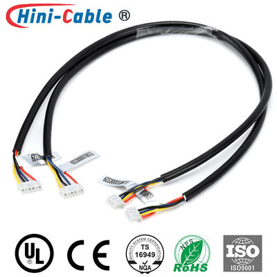 Black PVC Jacket 2.0mm 4Pin To 2.0mm 6Pin Power Supply Cable