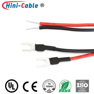 Spade Bare Terminals To Tinned End 22AWG Power Supply Wire
