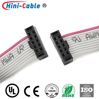 Gray IDC Male To Male 2x5Pin 2.54 mm Pitch Ribbon Cable