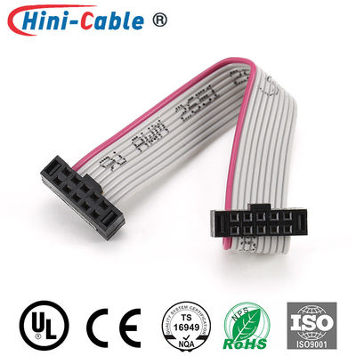 Gray IDC Male To Male 2x5Pin 2.54 mm Pitch Ribbon Cable