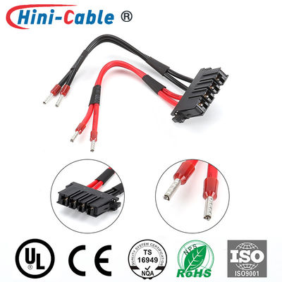 TE1-1747276-4 4Pin to Tubular 4pcs Terminals 1015 18AWG Red Black Power Connecting Wire