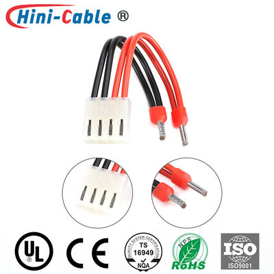 Red Black UL1007 18AWG 3.96mm 4 Pin Custom Power Cable