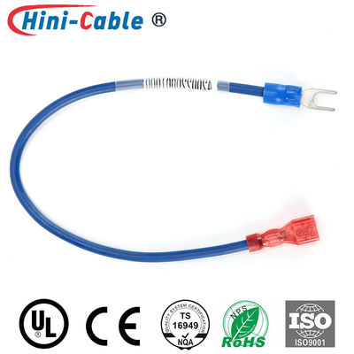 Blue Spade Terminal To Red Female 230mm Custom Wire Harness