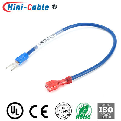 Blue Spade Terminal To Red Female 230mm Custom Wire Harness