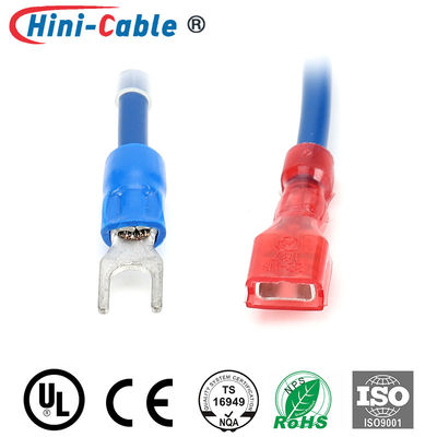Blue Spade Terminal To Red Female 230mm Custom Wire Harness
