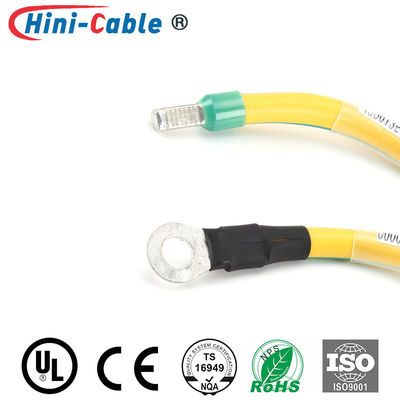 Non-Insulated Ring Terminal to Nylon-Insulated Cord End Terminal Connecting Wire