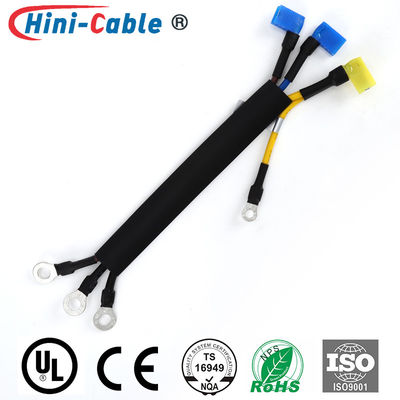 Fully-Insulated Flag Terminals to Ring Terminals &amp; Ground Wire with Heat Shrink Tube Power Control Wire