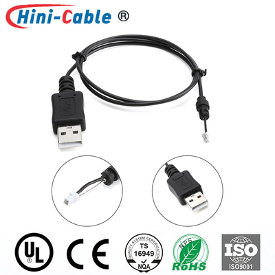 2Pin Pitch 1.0mm 28AWG Computer Wire Harness USB AM To JST SHR